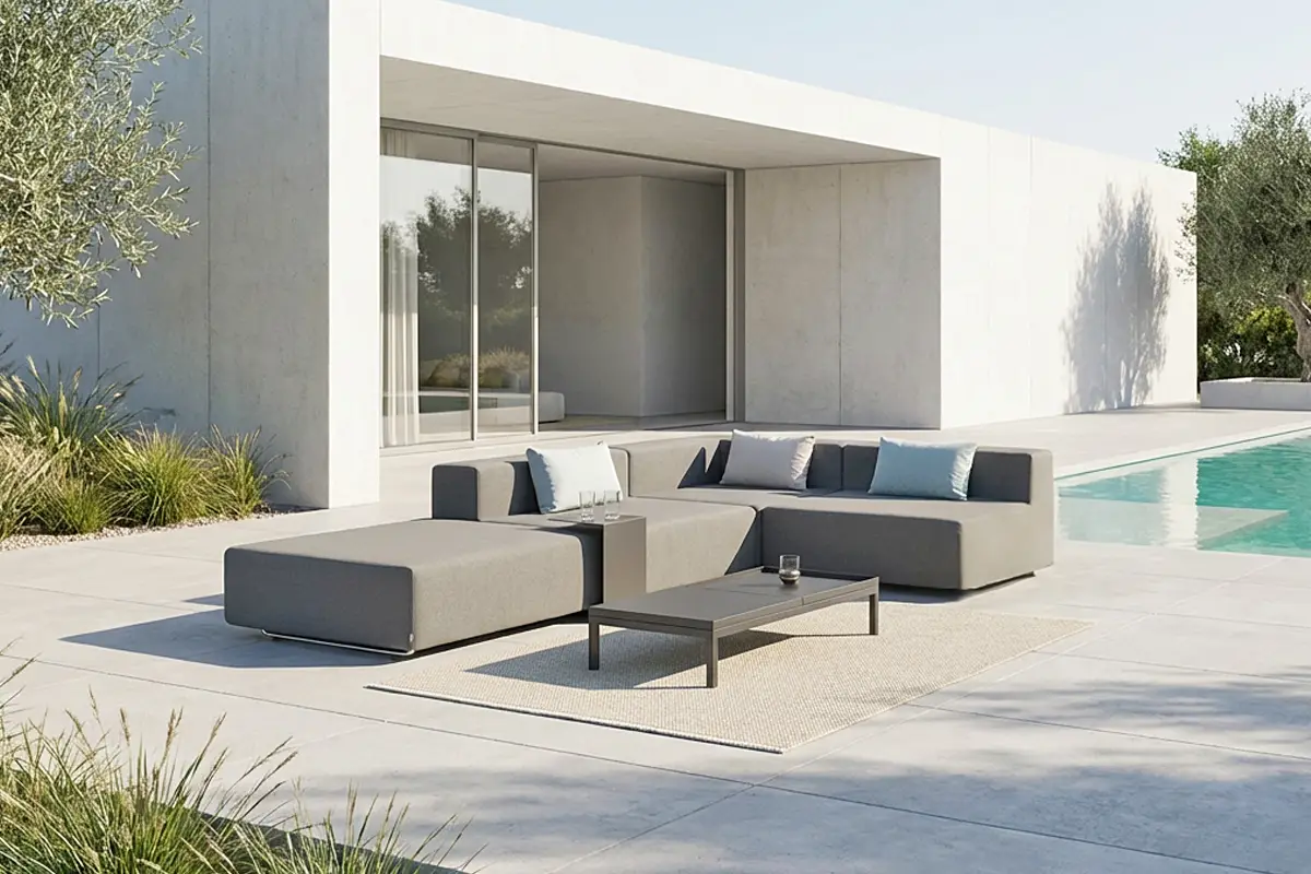 Exklusives 4er Garten Lounge Set LOOP wetterfest – Modulare Outdoor Sitzgruppe für Terrasse & Balkon | Set-Preis-Vorteil