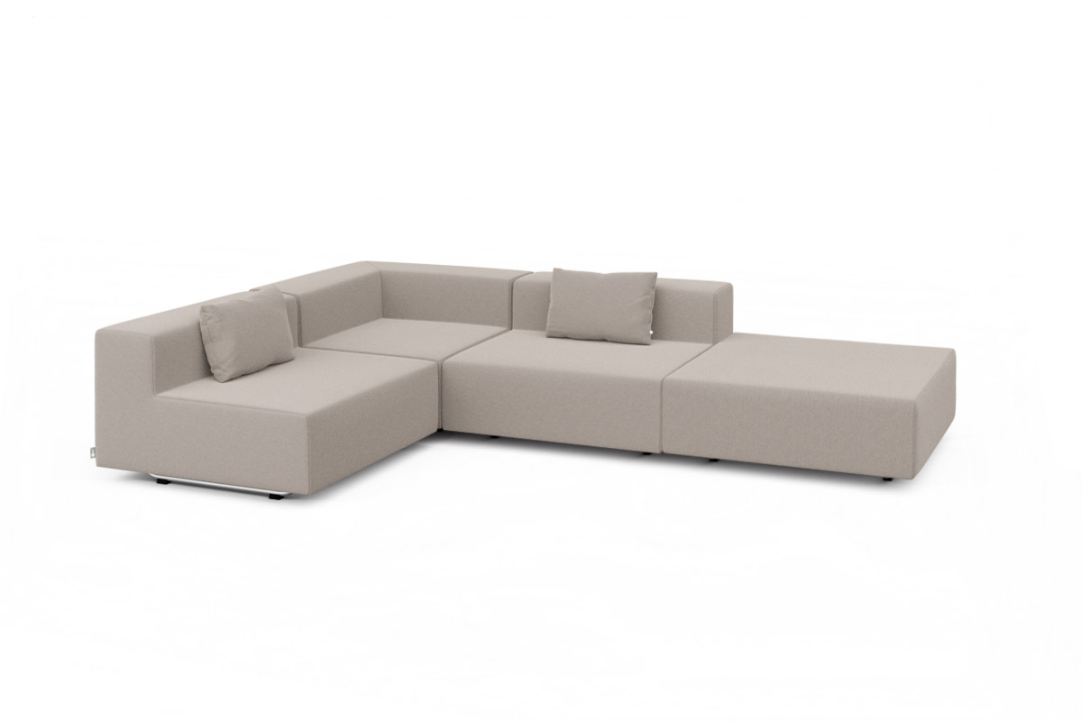 Individuelles 4er Gartenlounge Set LOOP M in der Farbe Carbon Taupe.