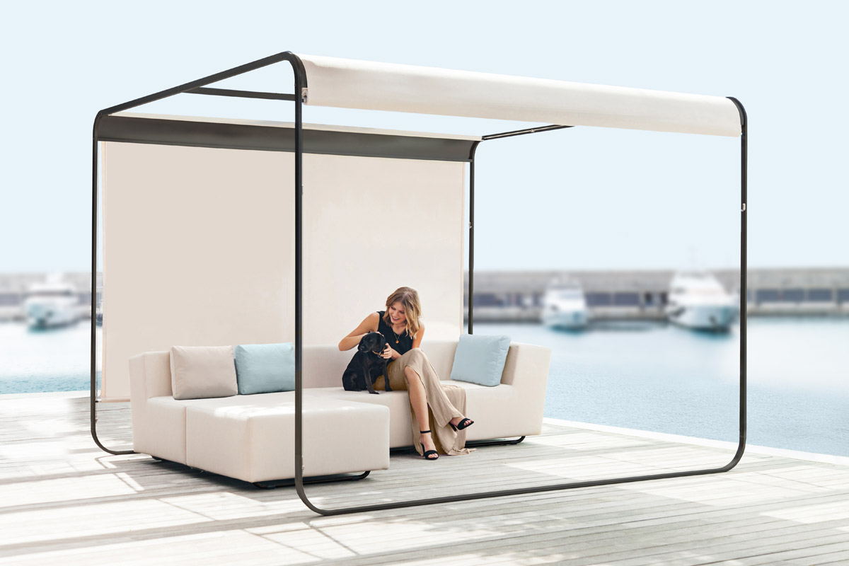 Design sunshade: Set up a sun sail on the terrace without drilling