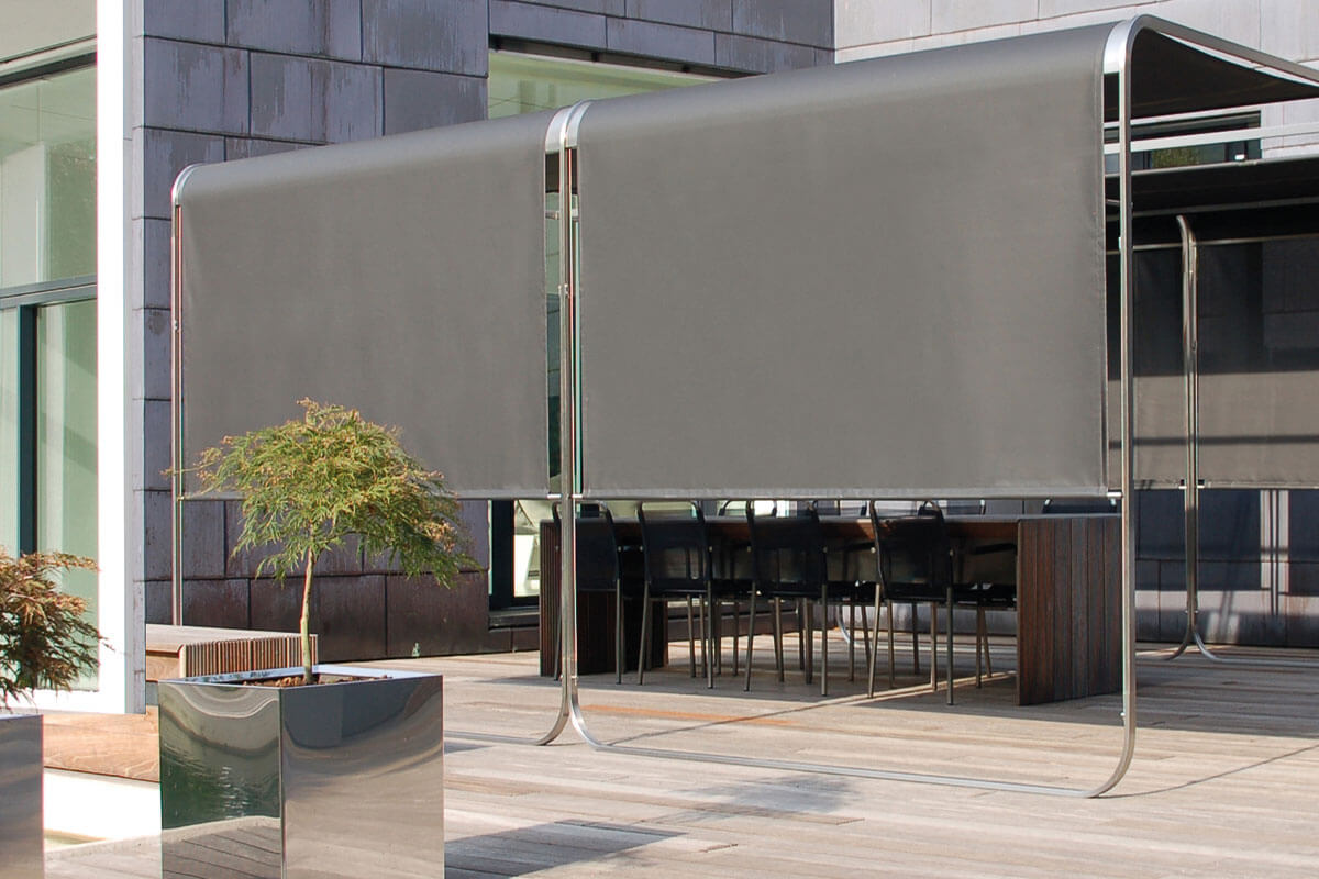 Sunshade pavilion on the terrace in front of a villa
